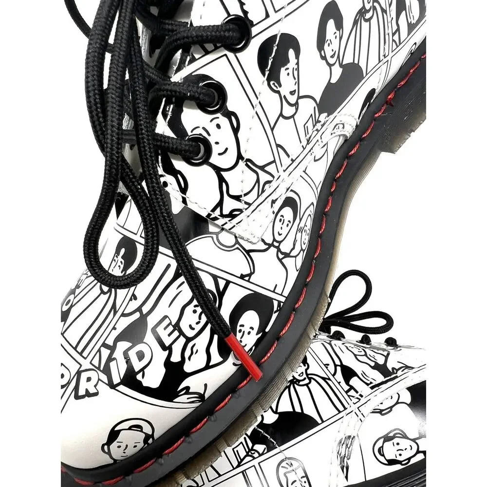 Doc DR. MARTENS 1460 For Pride Fuyuki Kanai Leather Boot Sz Mens 9 / Womens 10 - Picture 12 of 16